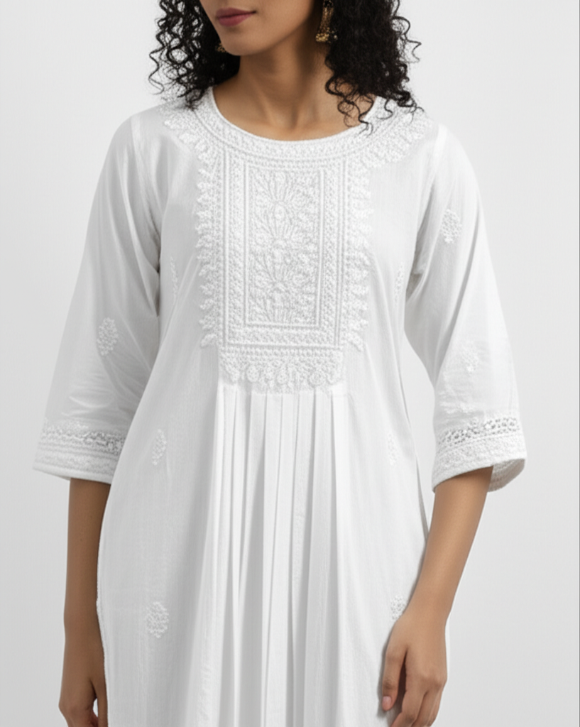Chikankari Cotton Kurti